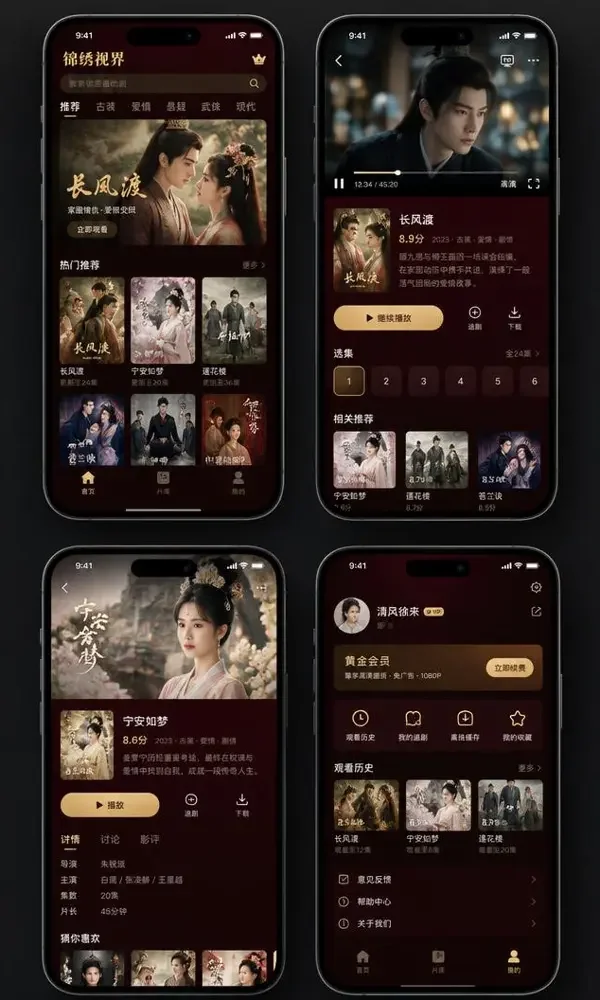 黄果魔改 APP - 好运短剧天天上新 黄果魔改 APP 手机端界面展示